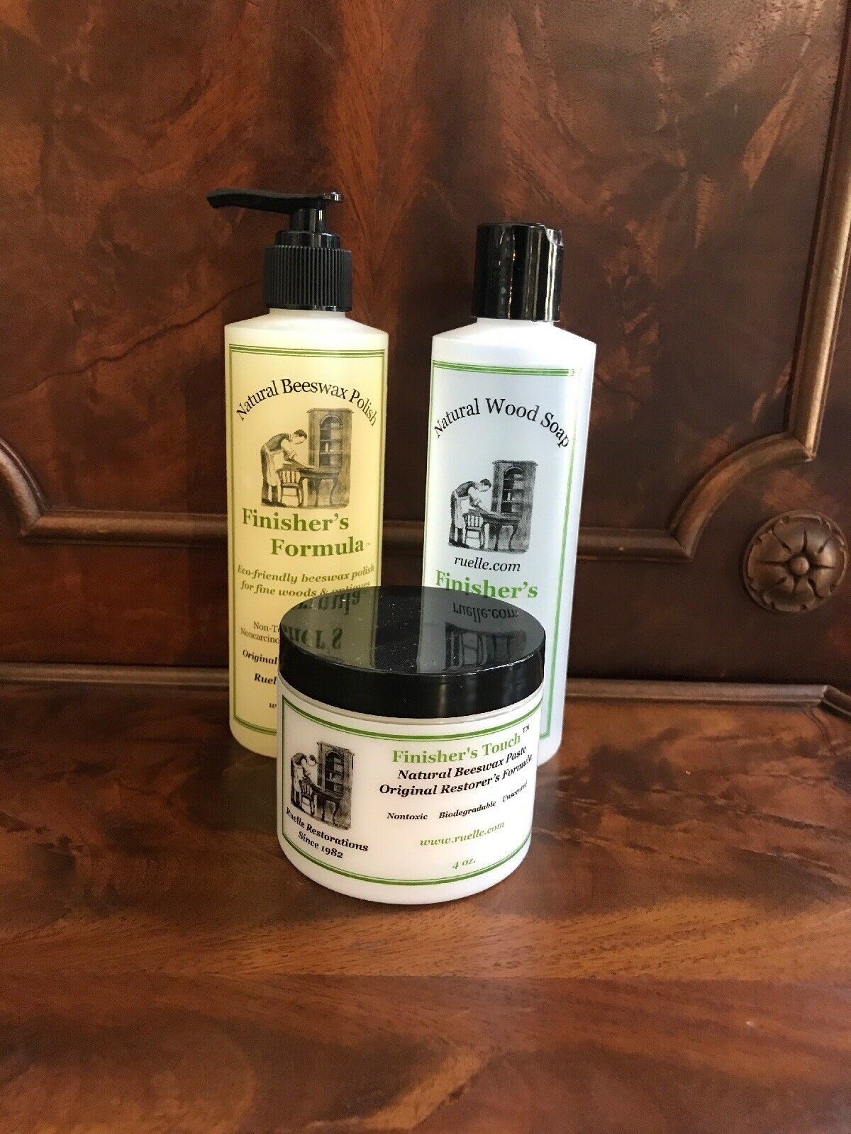 Finisher's Formula polish, Natural Wood Soap and Finisher's Touch beeswax paste